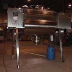 Industrial stainless steel horizontal mixer with dual control panels