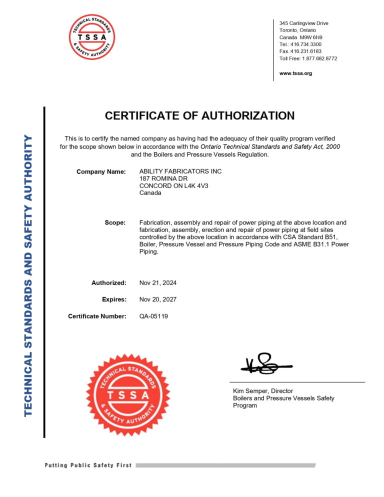 ABILITY FABRICATORS INC (4 Certs) (4)