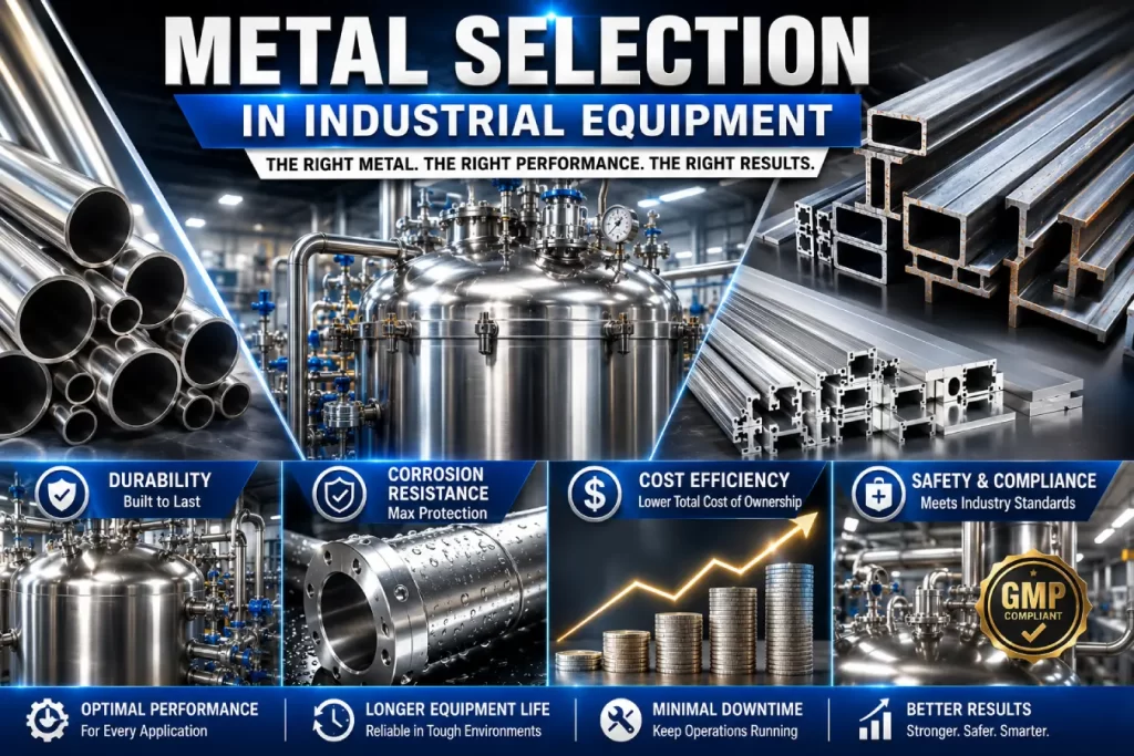 metal selection in industrial equipment